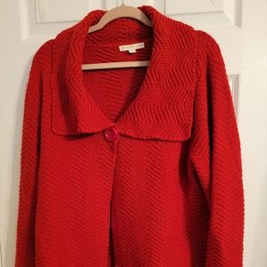 Plus Size Red 1 button Sweater